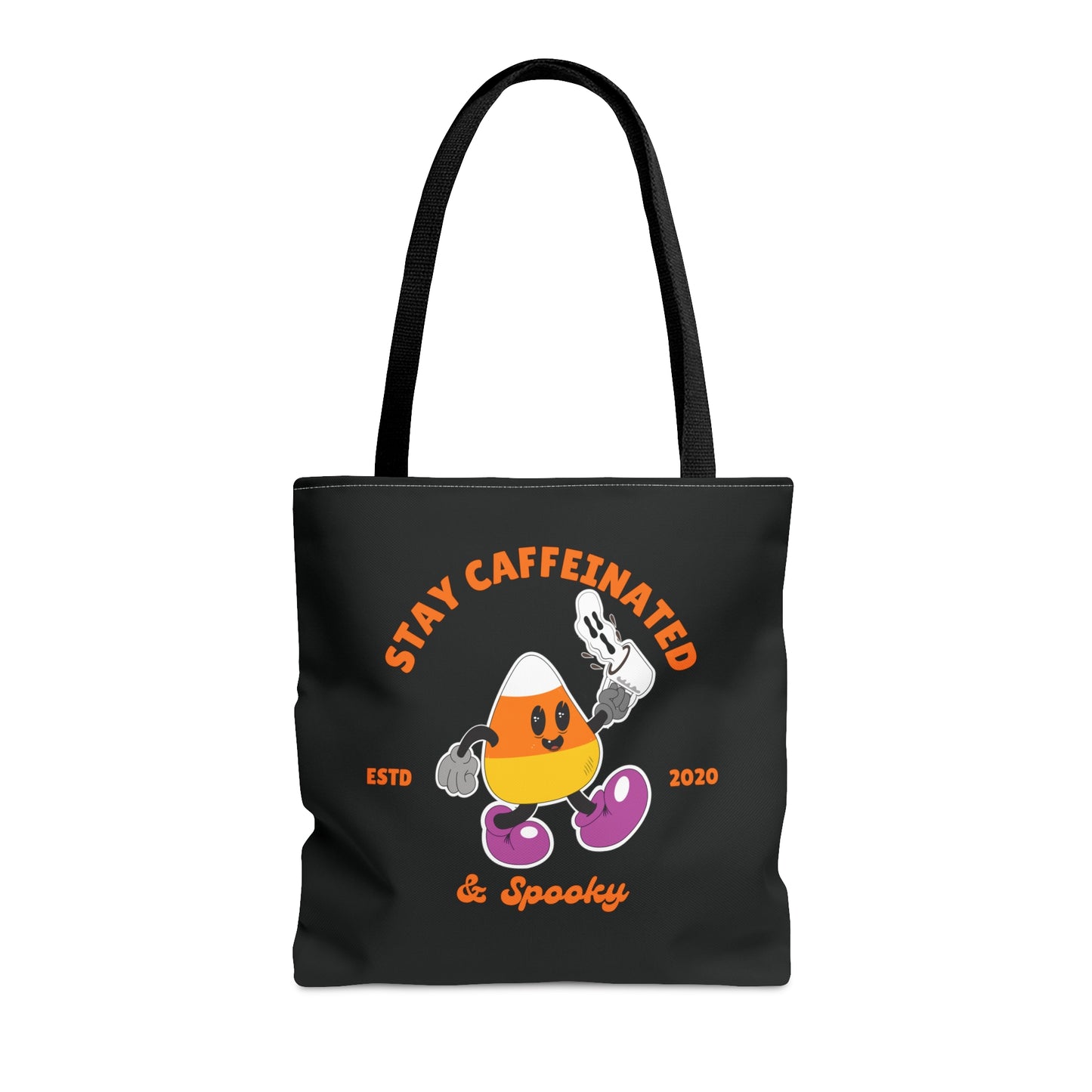 Stay caffeinated and spooky Candy corn tote