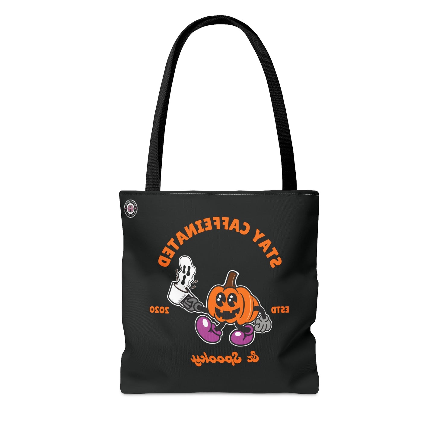 Stay caffeinated and spooky tote